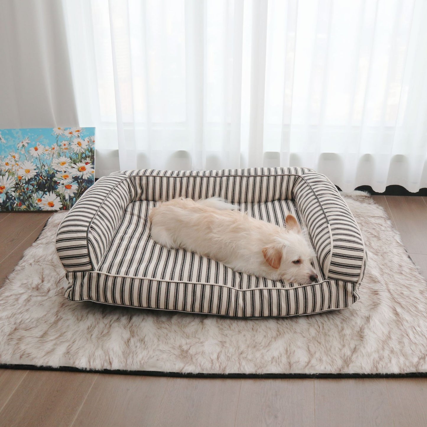 Gestreiftes orthopädisches Hunde-Sofa