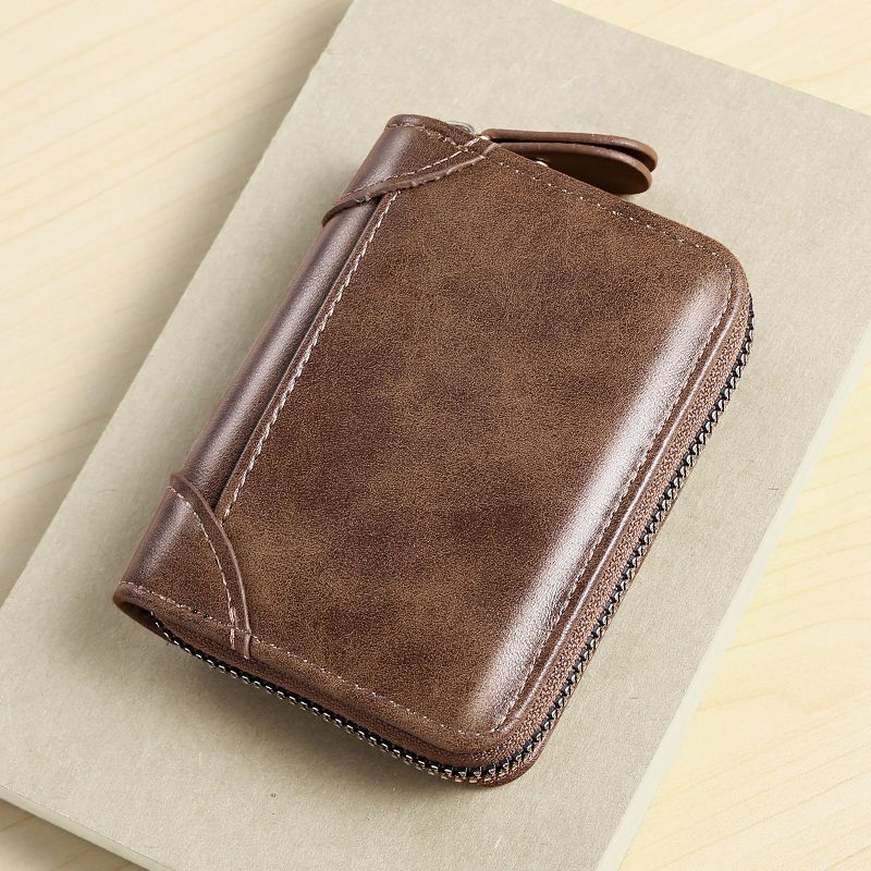 Premium Leder Reißverschluss Geldbörse Brehn