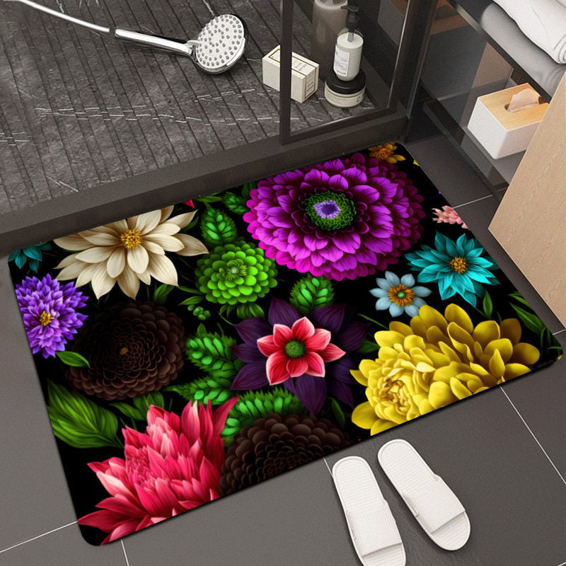 Floral Design Memory Foam Badteppich Brehn