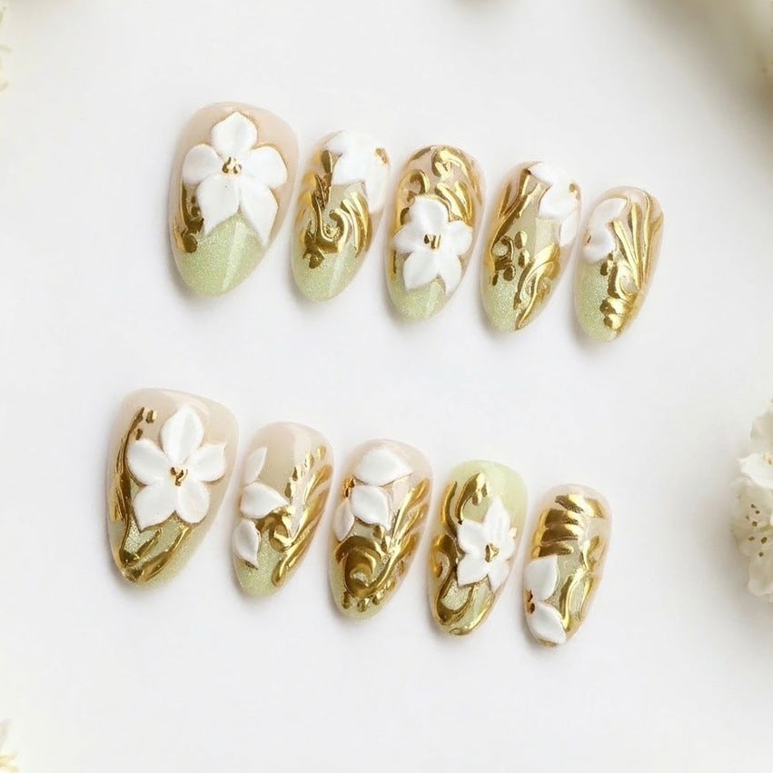 Dekorativer floral press-on Nagelset Brehn 1788497824