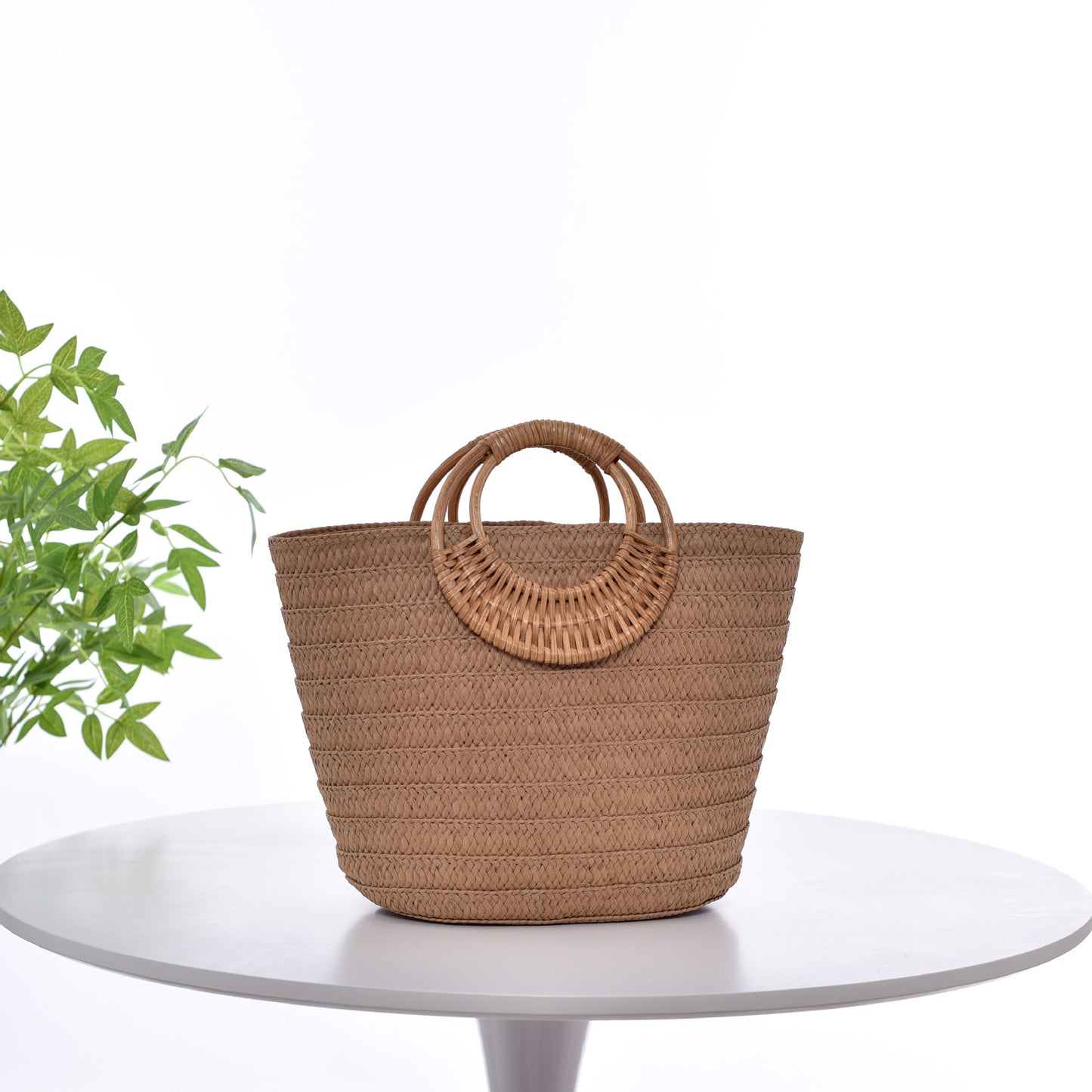 Handtasche mit Geflochtenem Griff Brehn