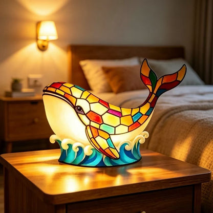 Buntglas Delphin Nachtlicht Lampe Brehn
