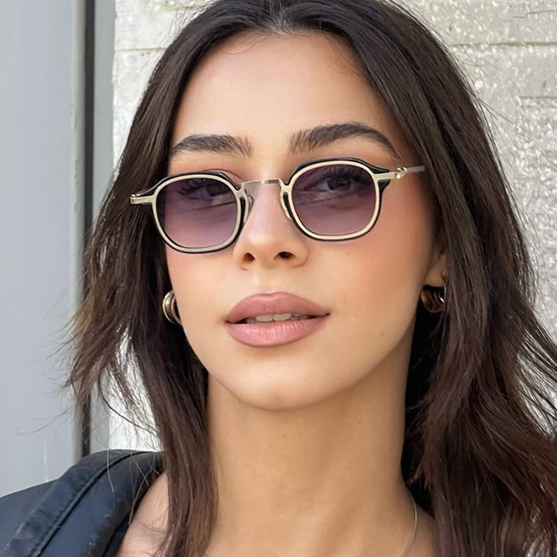 Damen quadratische Sonnenbrille mit einzigartigem Design und UV-Schutz Brehn