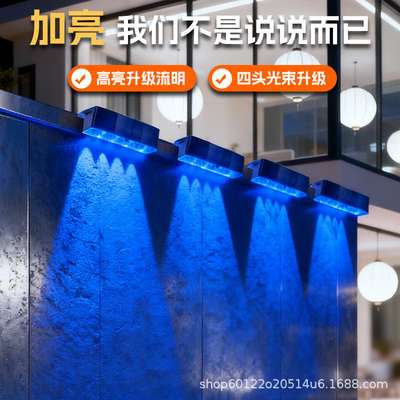 Outdoor Solar RGB Dual-Strahl Wandlampe mit integriertem photovoltaischen Panel und wetterfestem Montagesockel Brehn