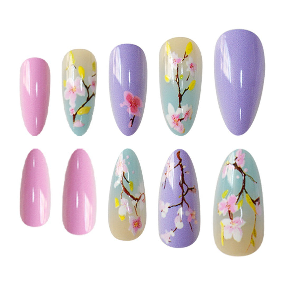 Künstlerische florale Press-On Nagelverstärkungen Brehn