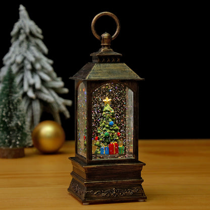 Nostalgische Weihnachtslaterne mit beweglicher Szene Brehn