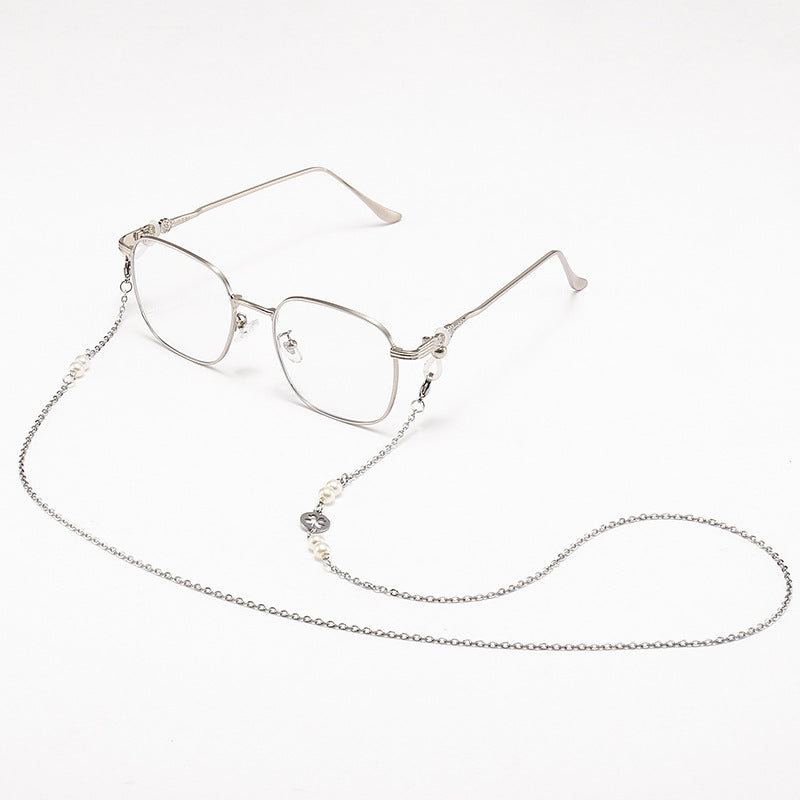 Chic Quadratrahmen Brille mit dekorativer Kette Brehn