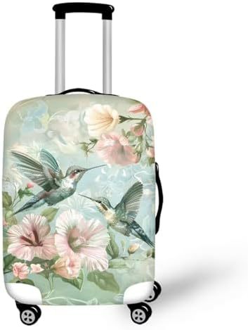 Unisex nan elastische Kofferhülle mit Pferde- und Sonnenblumenmotiv, dehnbarer Stretchschutz für Hartschalen-Trolley mit Reißverschluss Brehn