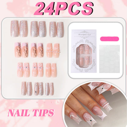 Schimmernde elegante Press-On-Nagelspitzen Brehn