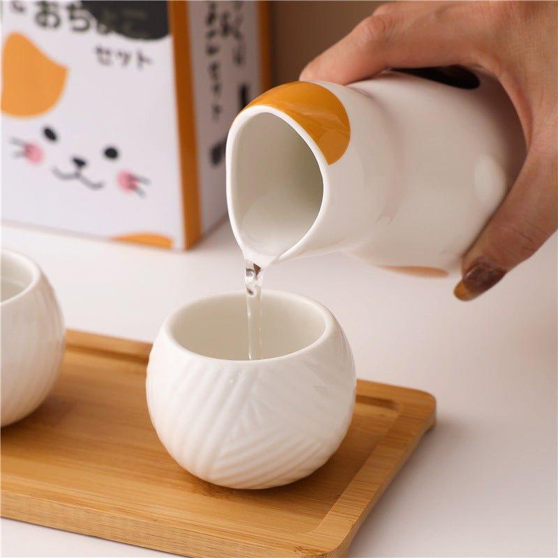 Japanisches Keramikkätzchen Sake Sets | Brehn