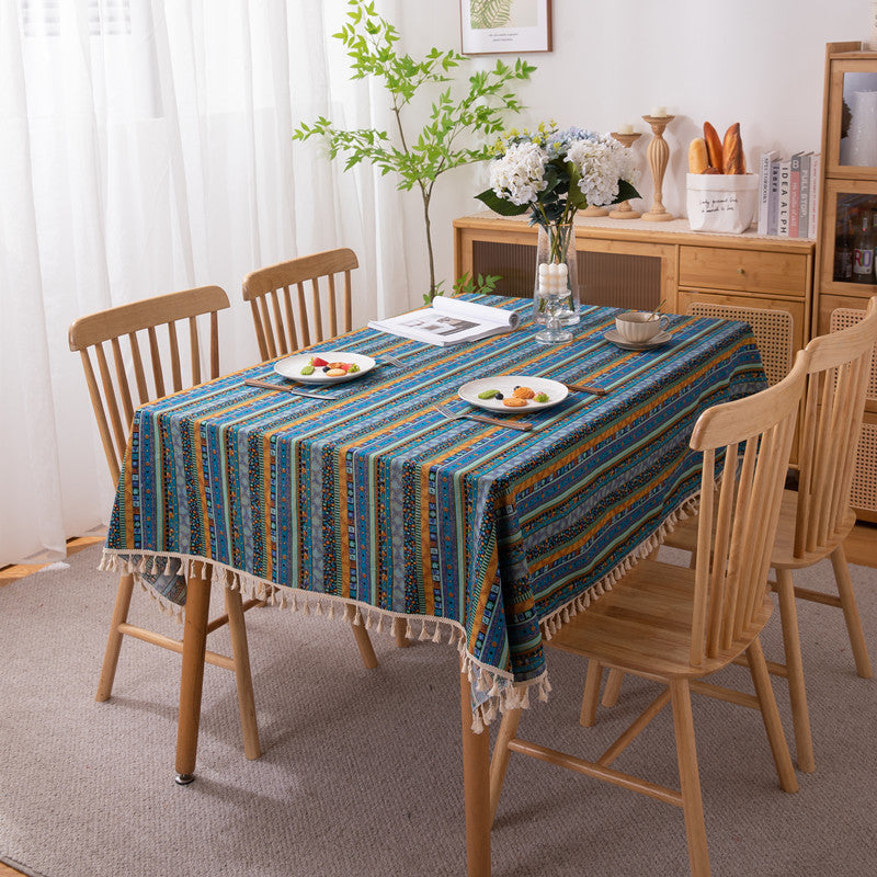 Lebhaftes Bohemian Fransen Tischdecke