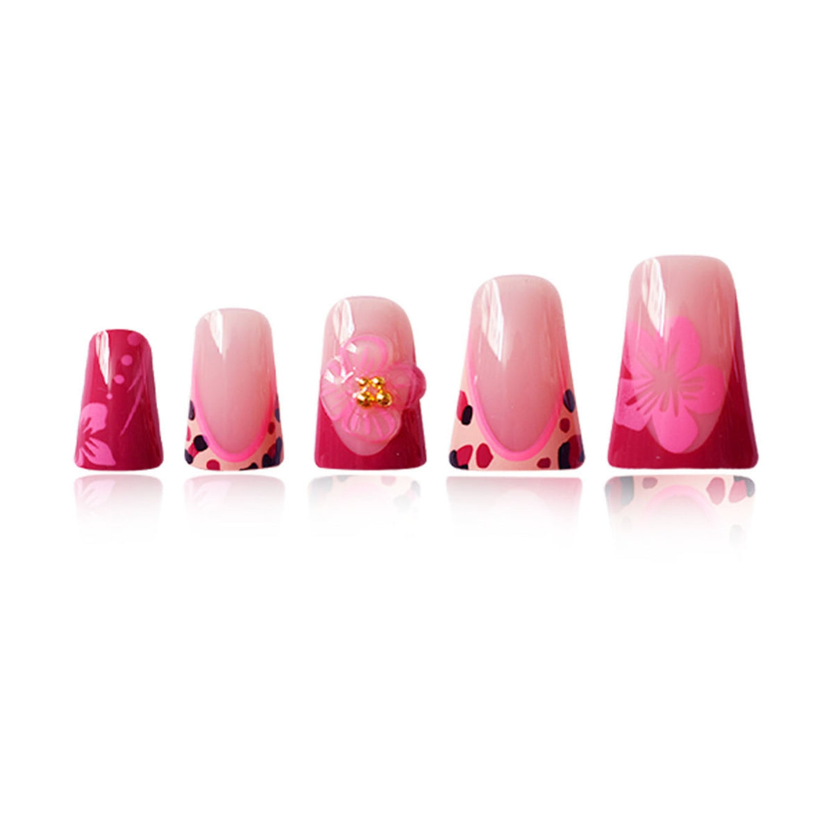 Floral Cat-Ear Design Press-On Nails Brehn