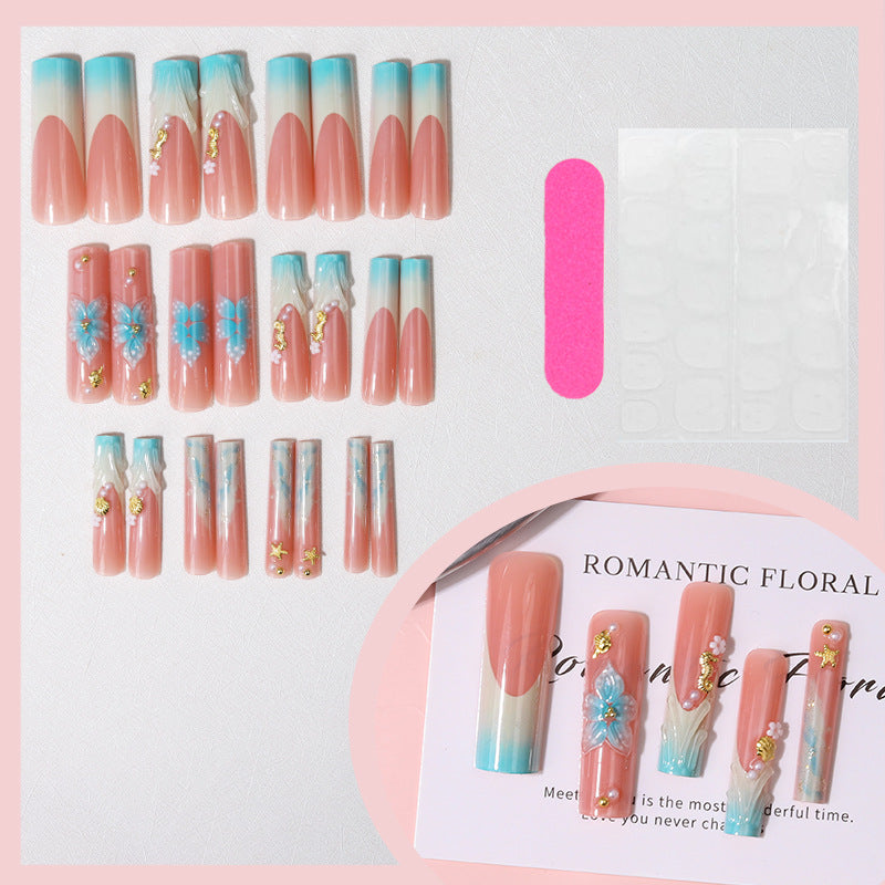 Florale dekorative Press-On Nagel Set Brehn