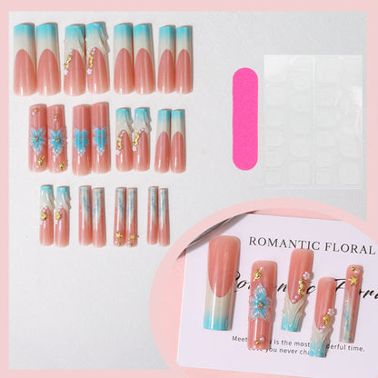 Florale dekorative Press-On Nagel Set Brehn