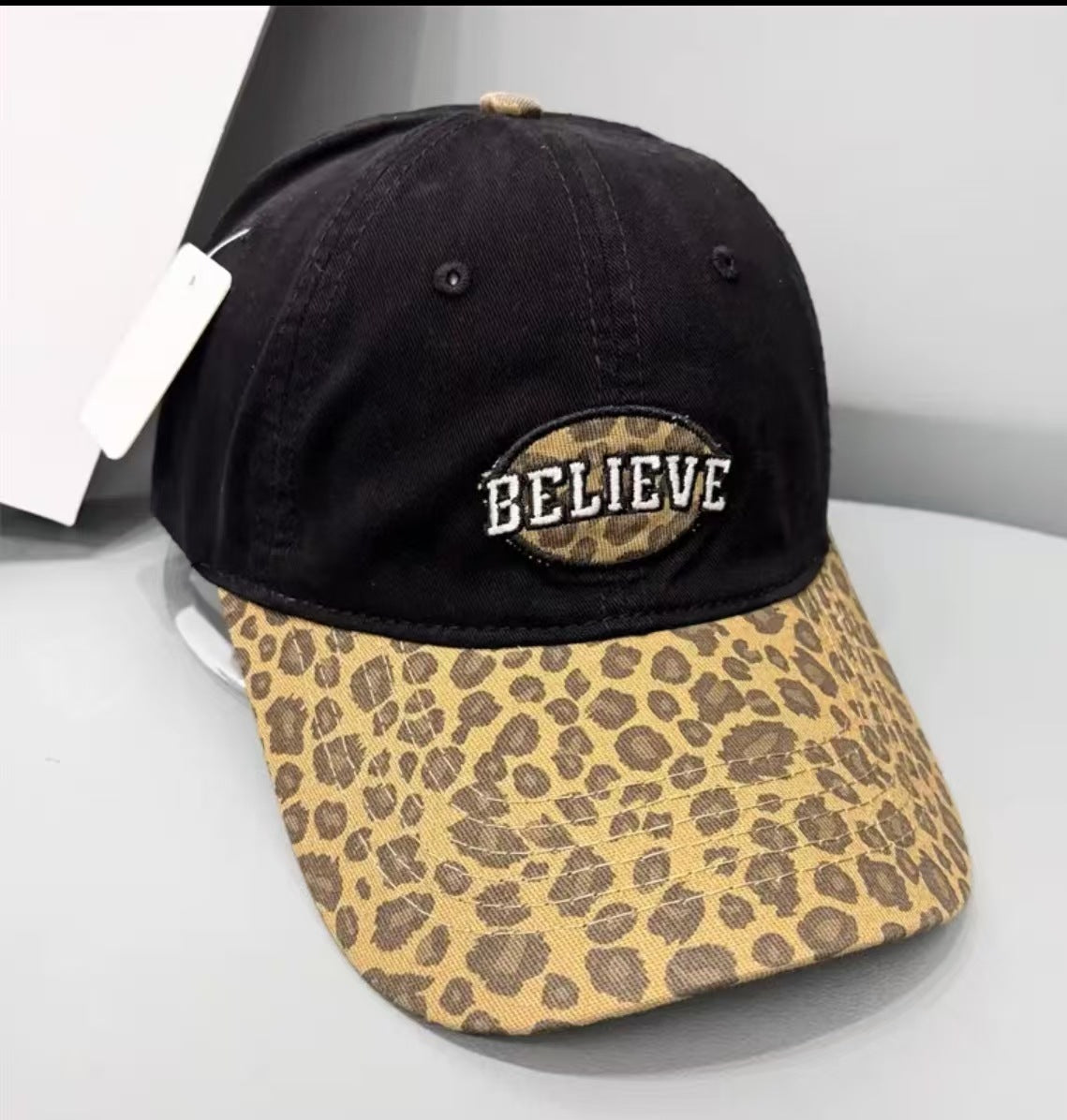 Damen Freizeit Leopard Druck Baseballmütze Brehn