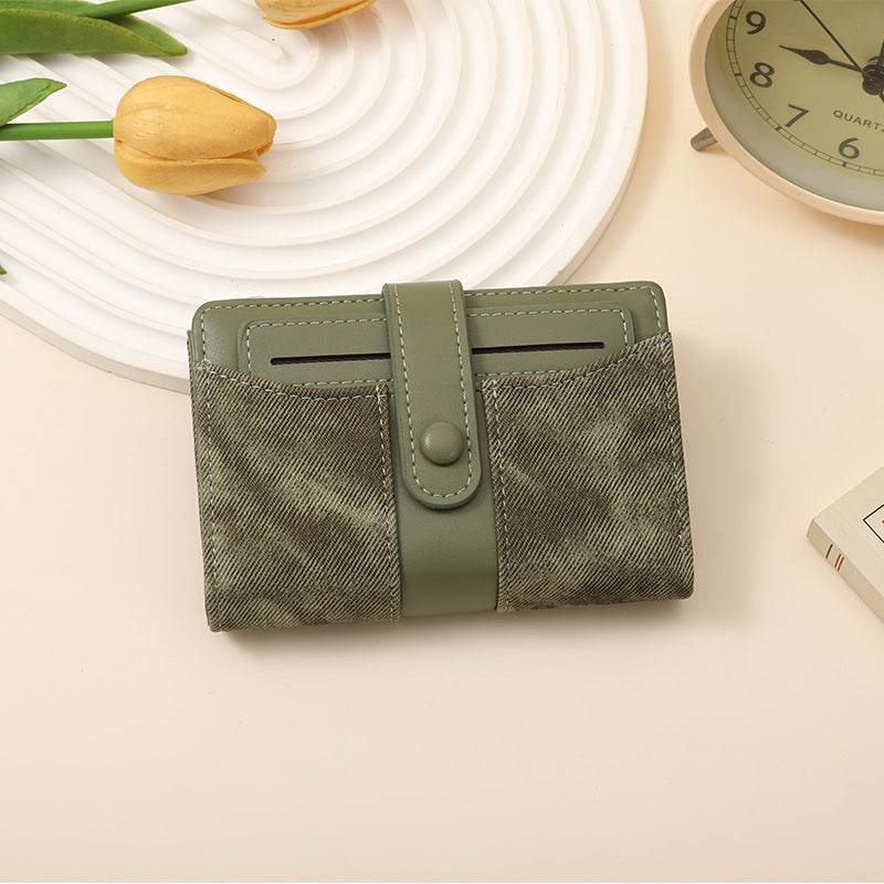 Texturiertes Multi-Topf-Snap-Verschluss-Wallet Brehn