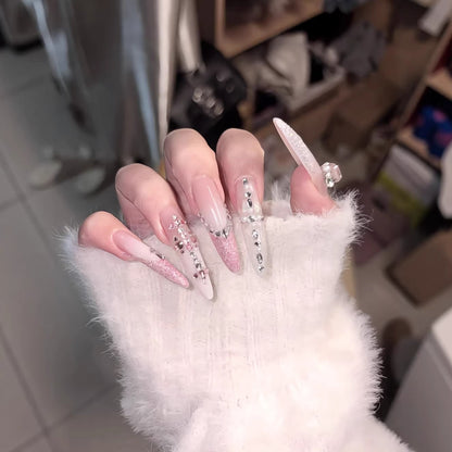 Glamouröse Dekorative Stiletto Druck-On Nagelverlängerungen