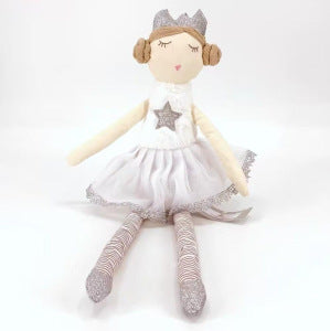 Handgefertigte Leinen-Ballerina-Puppe mit geschichteten Tüllrock