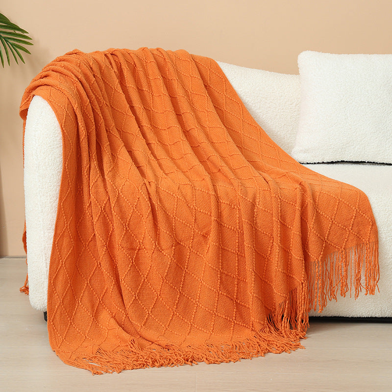 Damen Elegante und stilvolle Wohn- und Kuscheldecke mit Fransen Brehn