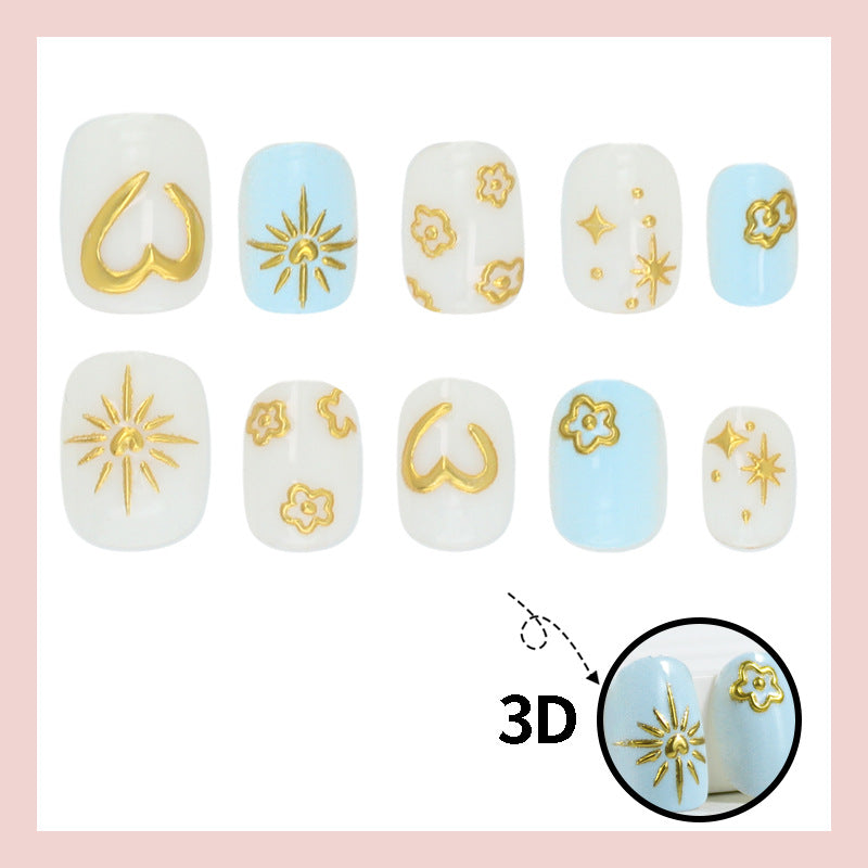 Kunstnagelset mit floralen und geometrischen Designs Brehn