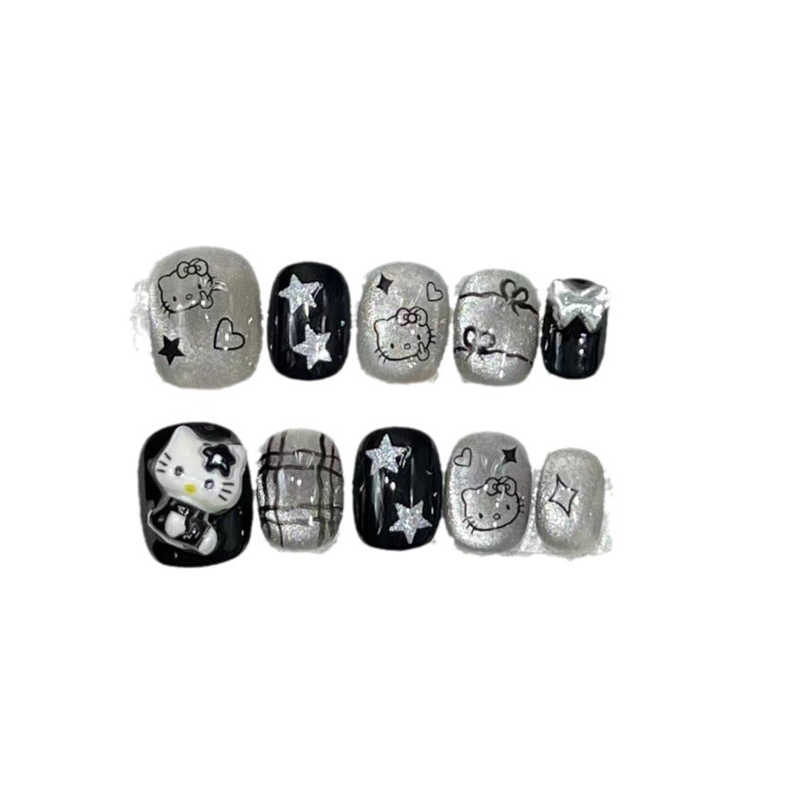 Spaß und verspieltes Press-On Nail Set mit Cartoon-Accents Brehn