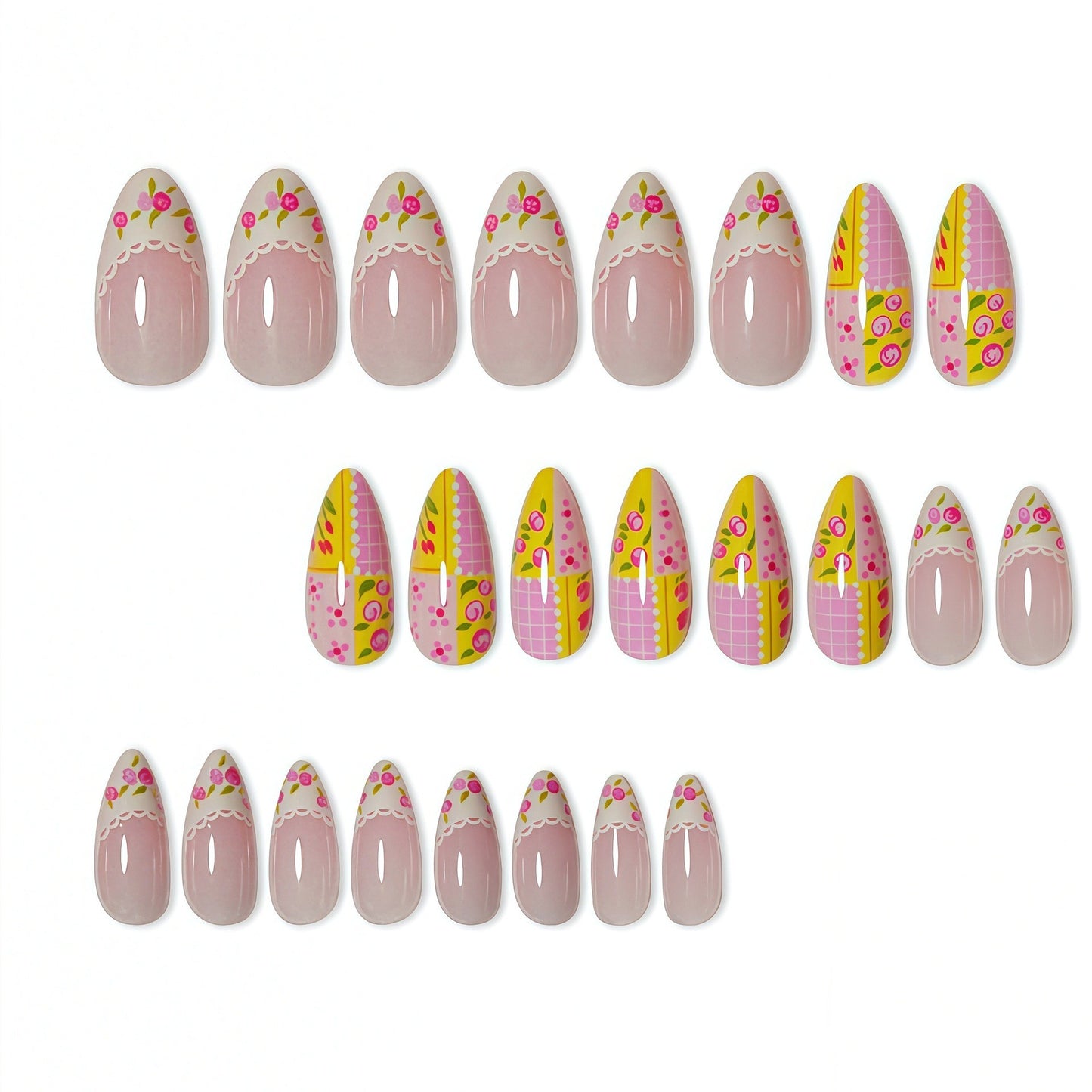 Dekorative florale Press-On-Nagelkunst Brehn