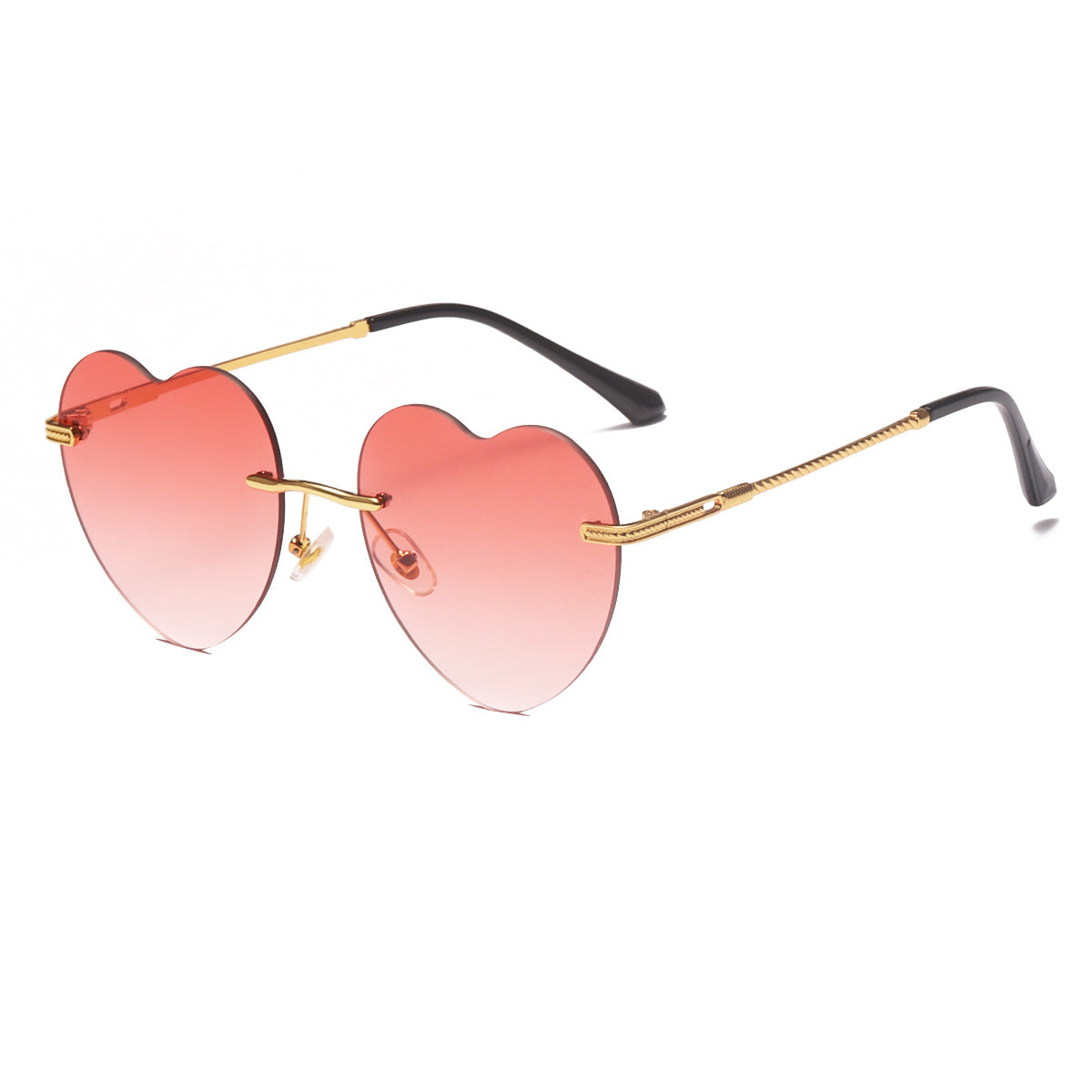Damen Herzförmige Sonnenbrille mit verspiegelten Gläsern und goldenem Rahmen Brehn