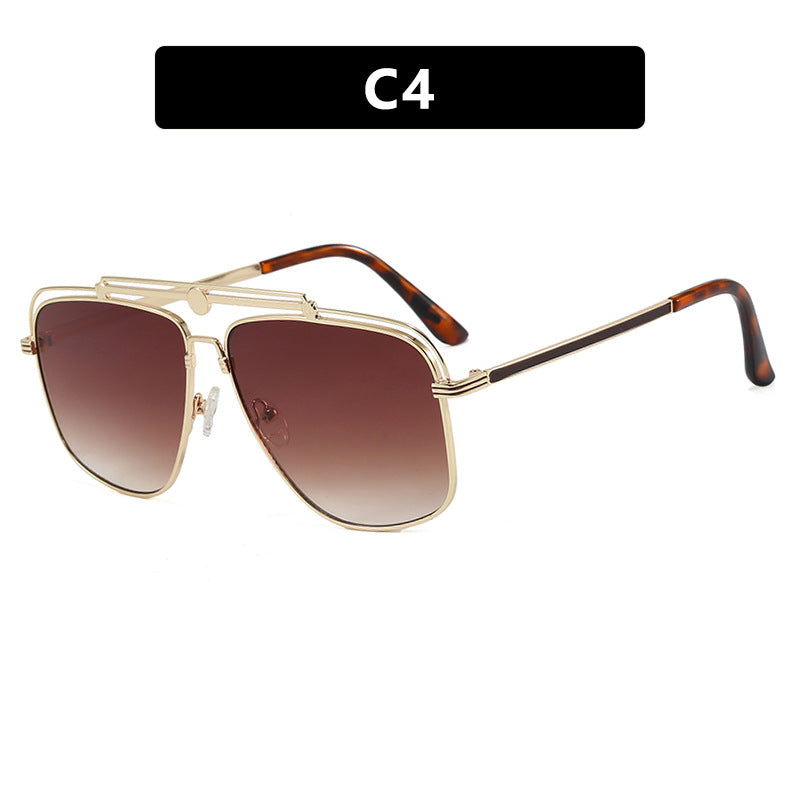 Damen elegante quadratische Sonnenbrille mit goldenen Akzenten Brehn