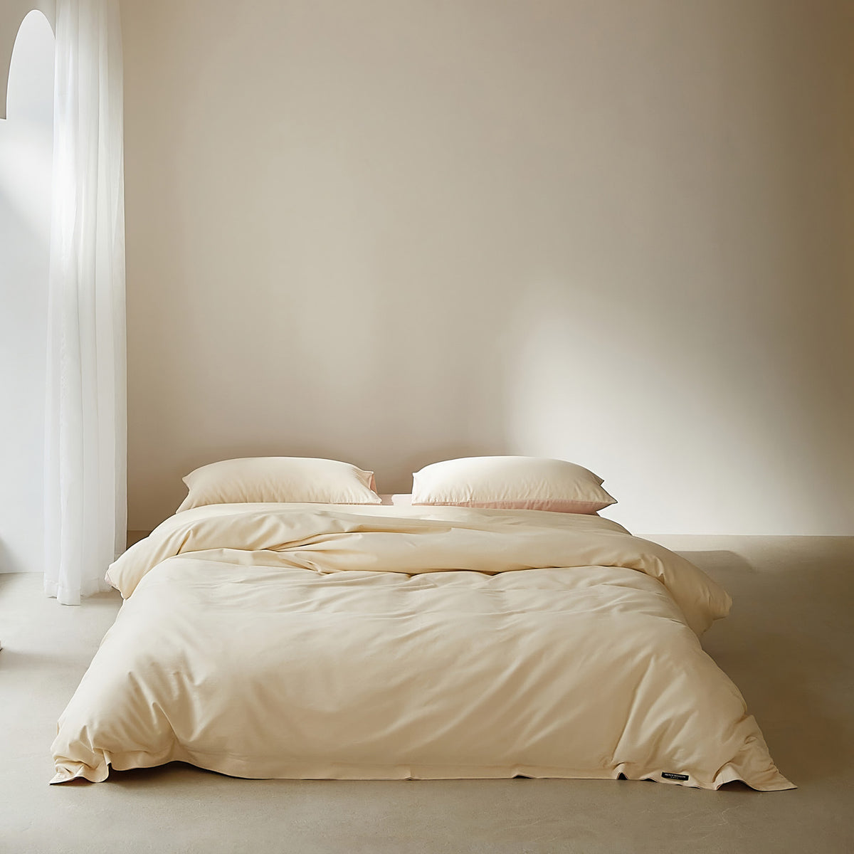 Baumwoll-Bettwäsche-Garnitur mit Satin-Finish und Reißverschluss