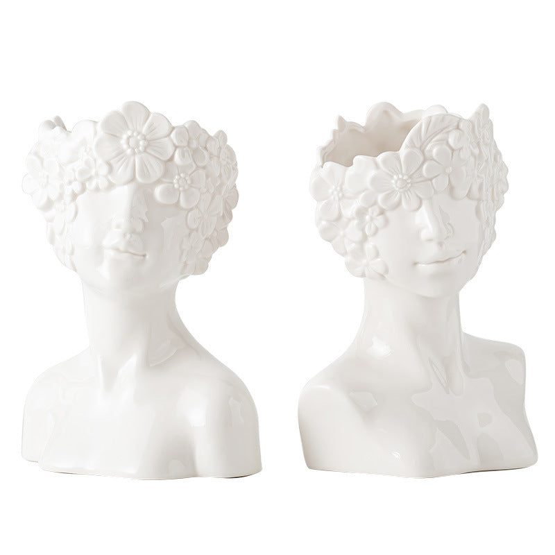 Dekorative Blumen Gesicht Topf