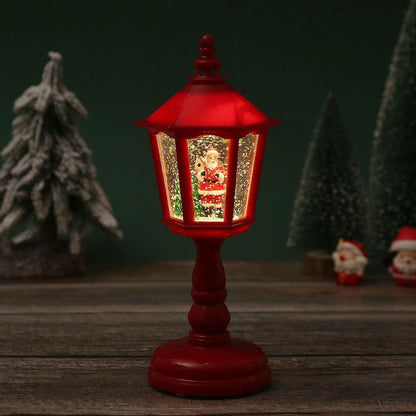Nostalgische Weihnachtslaterne mit beweglicher Santa-Szene Brehn