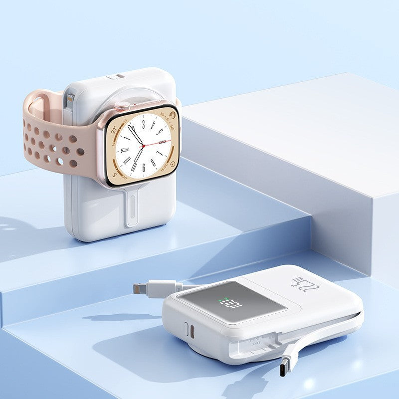 Tragbare Powerbank mit Integriertem Apple Watch Halterungsmechanismus und Schnellladefunktion Brehn