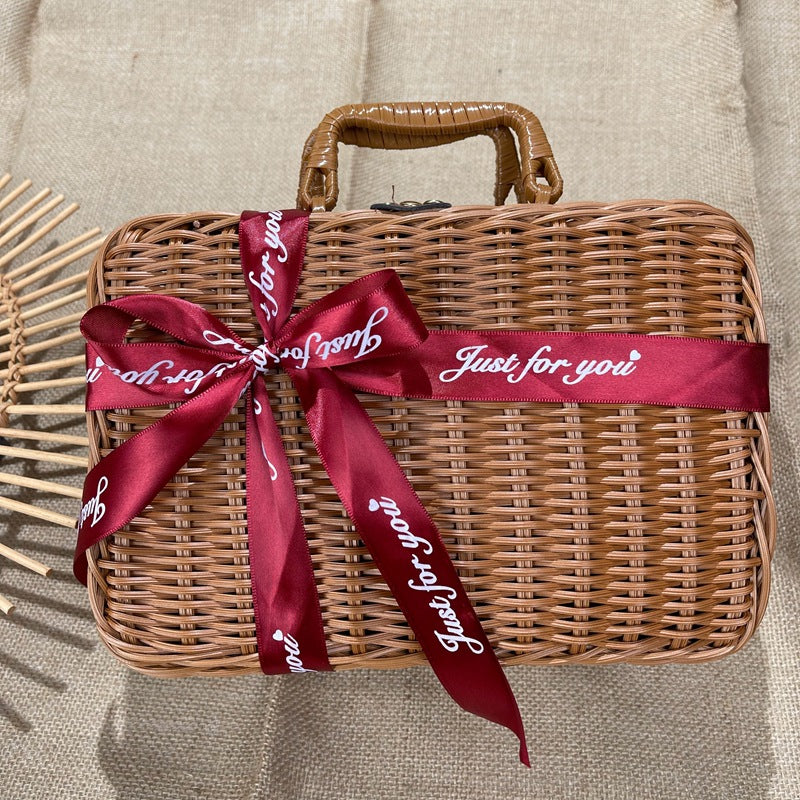 Damen klassischer Rattan Handtasche Brehn