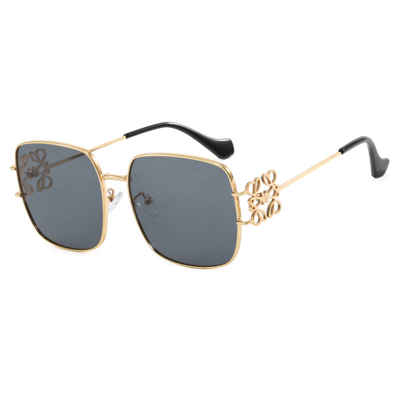 Damen quadratische Sonnenbrille mit filigranem Design und luxuriösem Metallrahmen Brehn