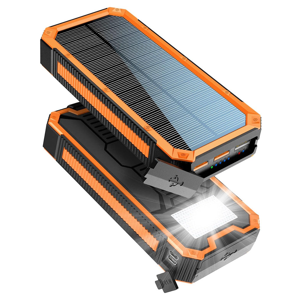 Solar Powerbank mit Integrierter Taschenlampe und Schnellladefunktion Brehn