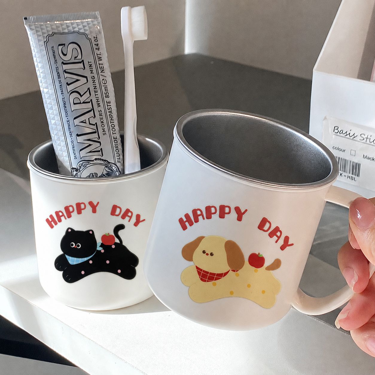Keramiktasse mit Verspieltem Katzenmotiv und Fröhlichem Schriftzug Brehn