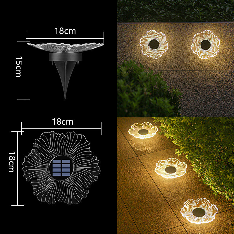 Dekorative Solar-Acryl-Blüten-Gartenstecker LED-Wegeleuchte Brehn
