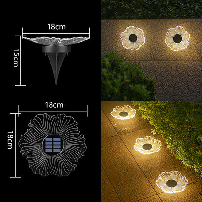 Dekorative Solar-Acryl-Blüten-Gartenstecker LED-Wegeleuchte Brehn