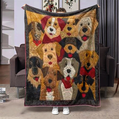 Weiche Cartoon-Dackel-Themen-Fleece-Decke