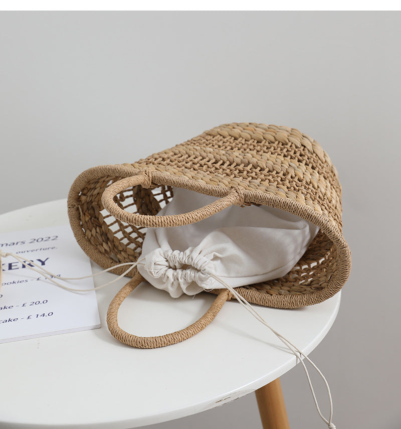 Handgefertigte Rattan-Tasche mit Einem Abnehmbaren Futtereinsatz Brehn