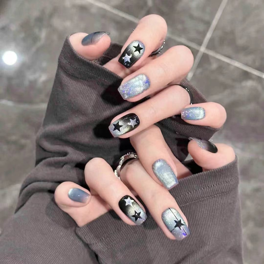 Sternennacht-Themen Press-On Nagelkunst Set Brehn