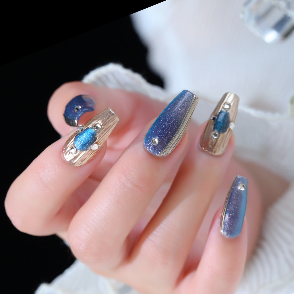 Glitzernde Press-On Nagelkunst Brehn