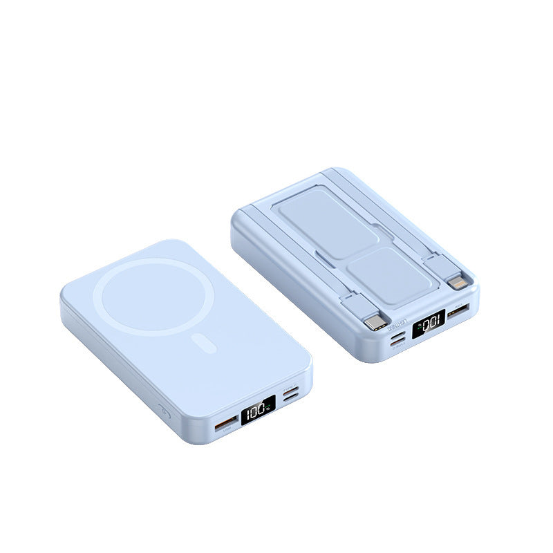 Tragbare Powerbank mit integrierter Qi-Ladefunktion und digitaler Kapazitätsanzeige Brehn