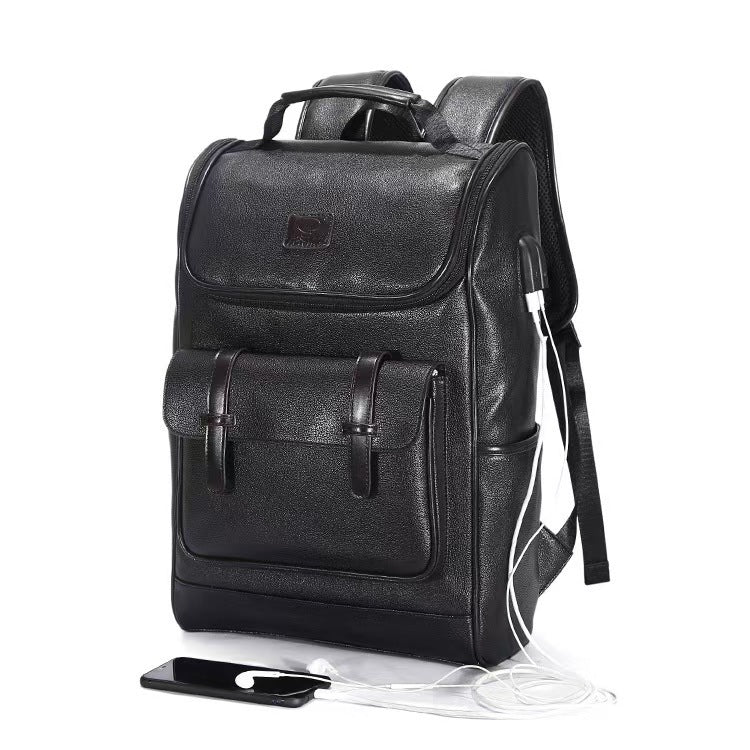 Premium strukturierten Leder Rucksack