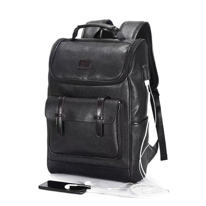 Premium strukturierten Leder Rucksack
