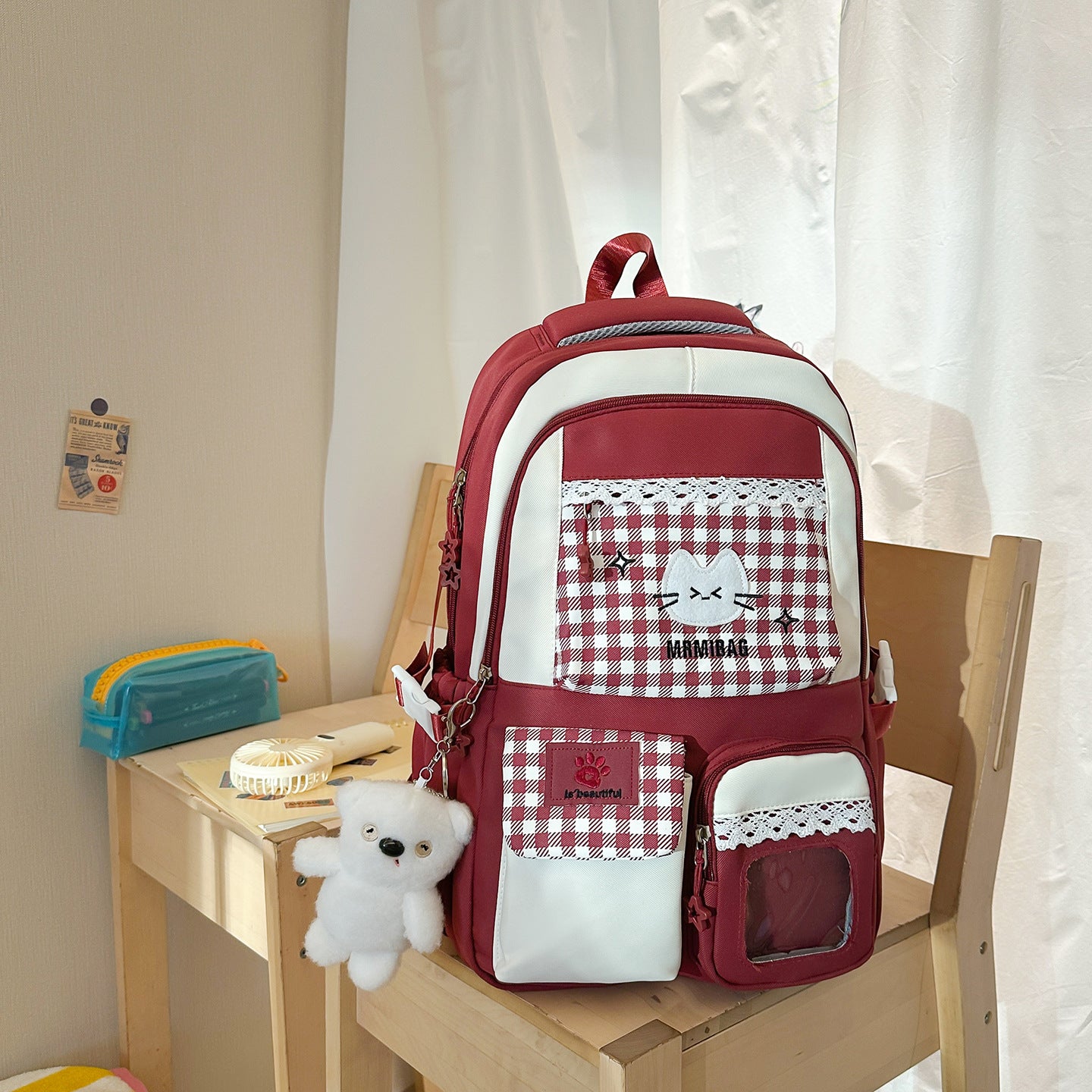 Niedlicher Charakterdesign Multi-Taschen Schulrucksack