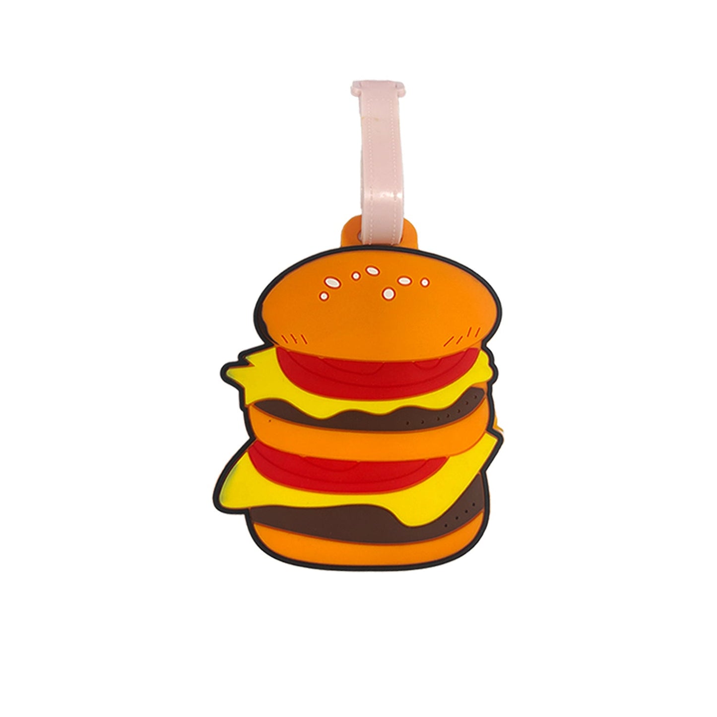 Neuheit Burger-förmiger Silikon-Gepäckanhänger mit flexiblem Riemen Brehn