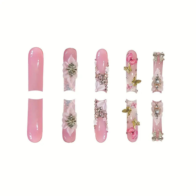 Blumen-inspiriertes Acryl-Nagelkunst Brehn
