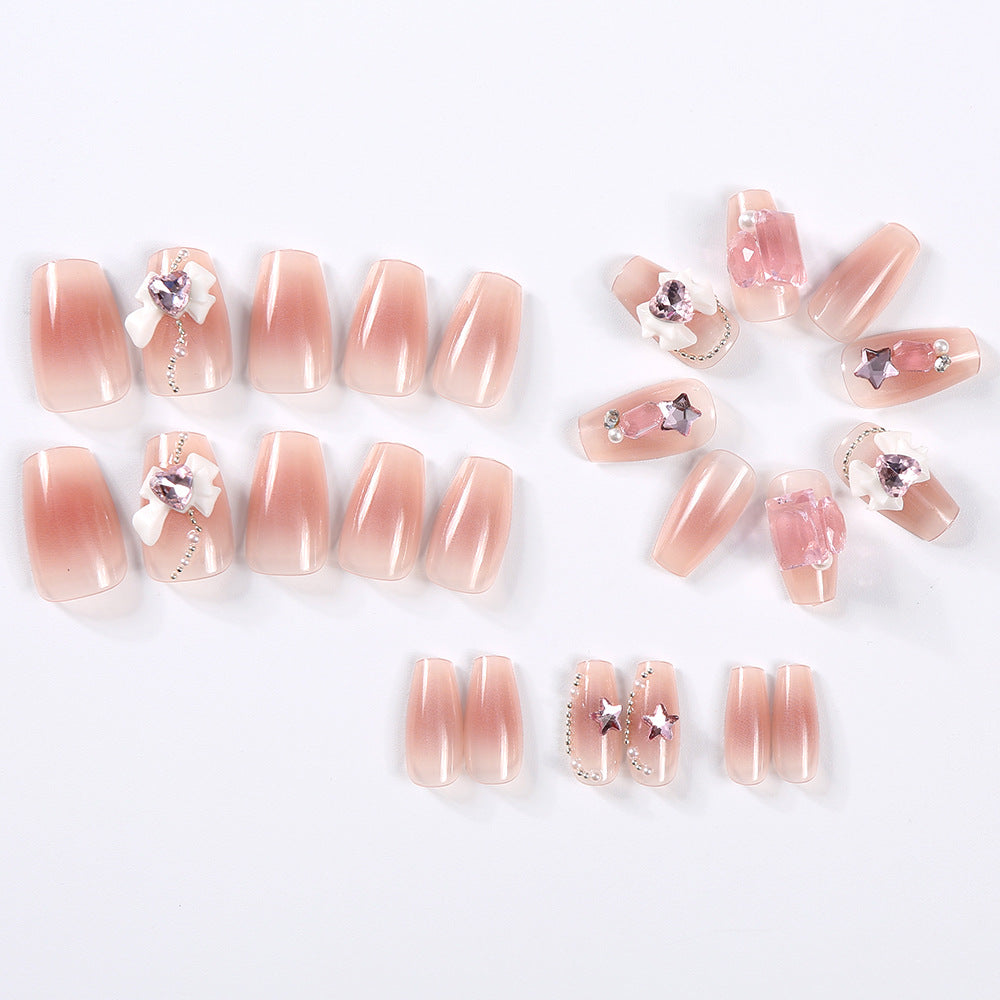 Künstlerisches 3D-Blumen-Press-On-Nagelset Brehn