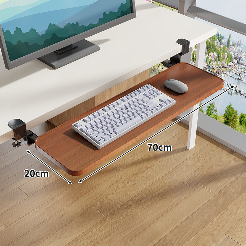 Clamp-Montierter Untertisch Verstellbarer Bambus Tastaturablage